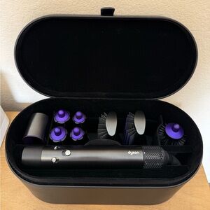 Dyson Airwrap Complete Styler Black Purple Full Set w/ Case & Attachments